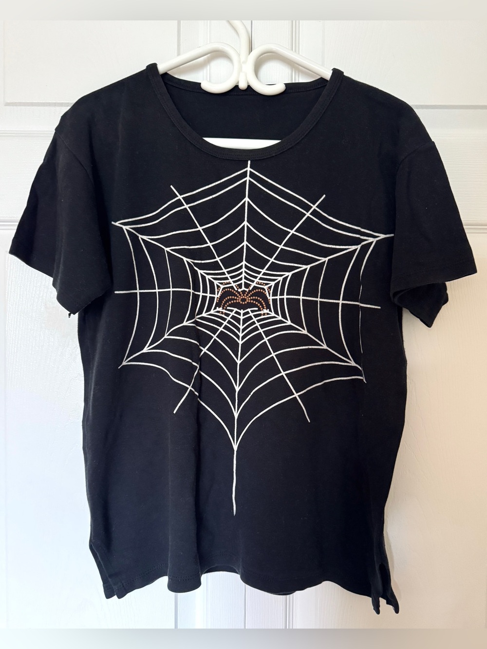 Spiderweb Graphic Short Sleeve Loose Fit Shirt